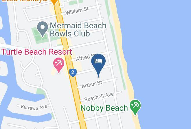 Elite Holiday Homes Mermaid Beach Break Map