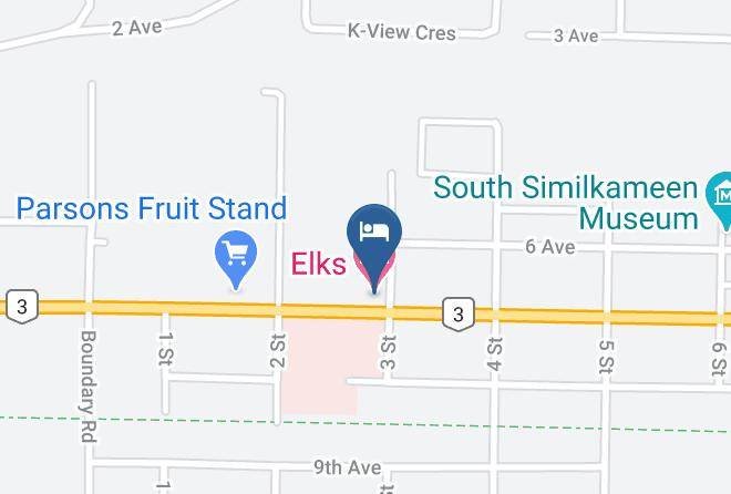 Elks Motel Map - British Columbia - Okanagan Similkameen