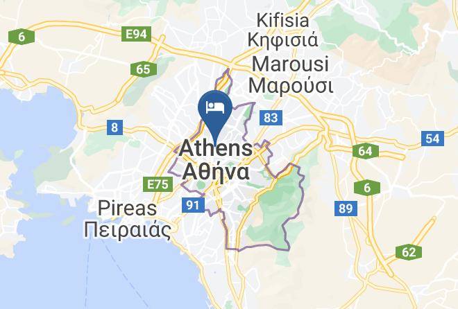 Central Athens - Errathens Pine Red And Taupe Maps
