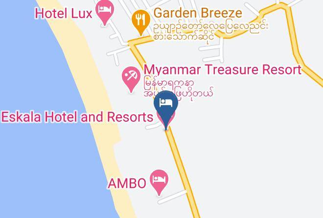 Eskala Hotel And Resorts Map - Ayeyarwady - Pathein