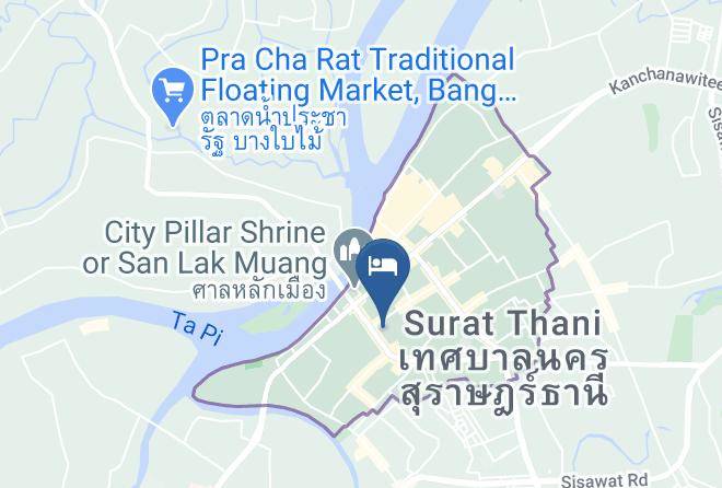 Amphoe Mueang Surat Thani - Evergreen Suite Hotel Maps