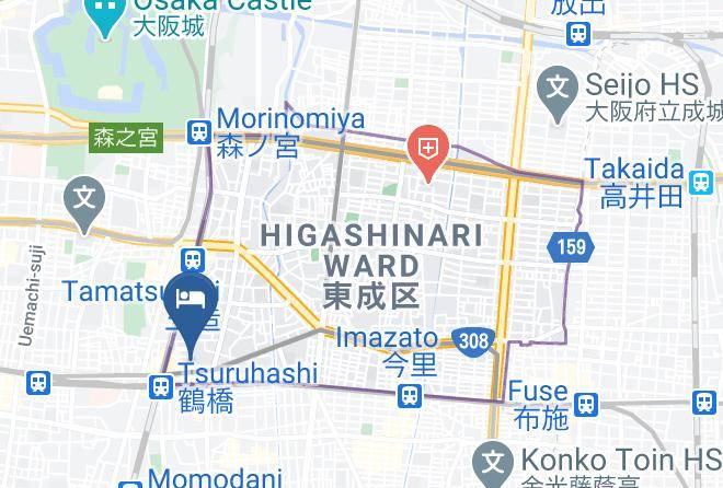 Osaka City Higashinari Ward - Exe Osaka Jo Minami Maps