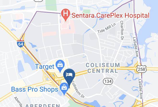 Extended Stay America Hampton Coliseum Map