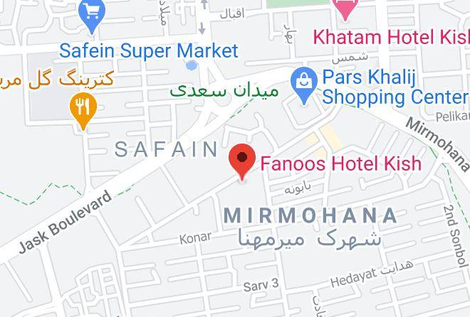 Fanoos Hotel Kish Map