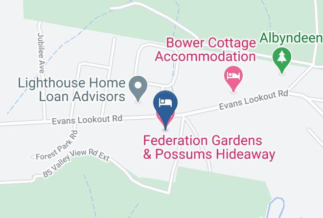 Federation Gardens & Possums Hideaway Map