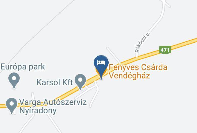 Nyiradony - Fenyves Csarda Vendeghaz Maps