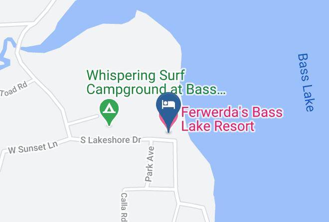 Ferwerda's Bass Lake Resort Map