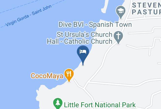 Fischer's Cove Beach Hotel & Restaurant Map - British Virgin Islands - Virgin Gorda