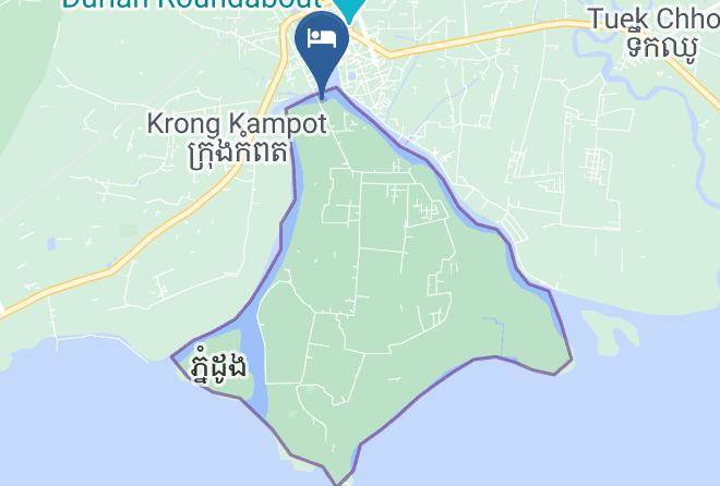 Kampot Town - Fish Island Bungalows Maps
