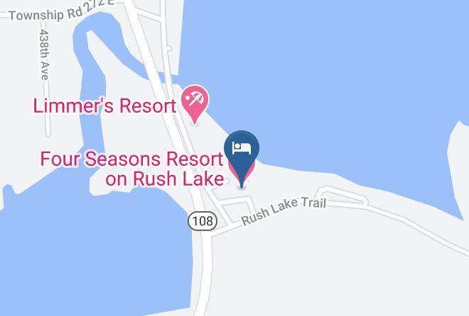 Four Seasons Resort On Rush Lake Carta Geografica - Minnesota - Otter Tail