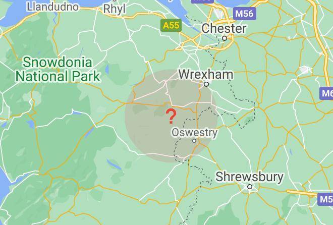 Fron Frys Map - Wales - Wrexham