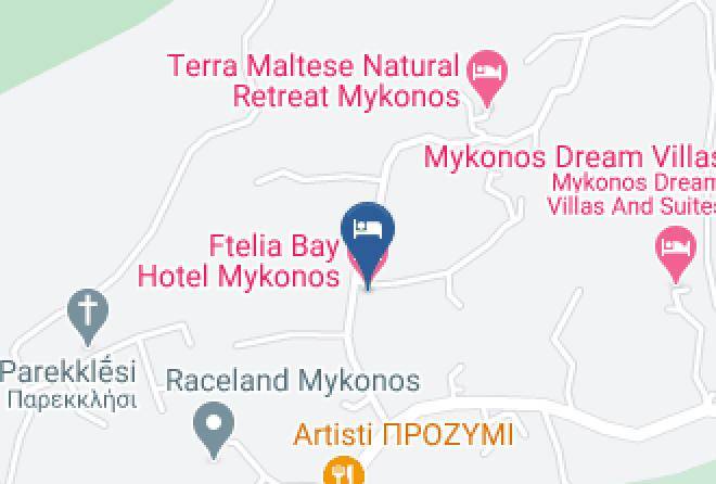 Mykonos - Ftelia Bay Hotel Mykonos Maps