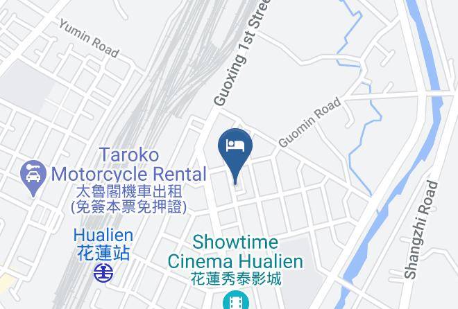 Fun Hualien Hostel Mapa - Taiwan - Hualiennty