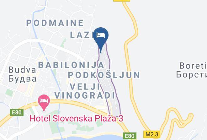Budva - Garni Hotel Koral Maps