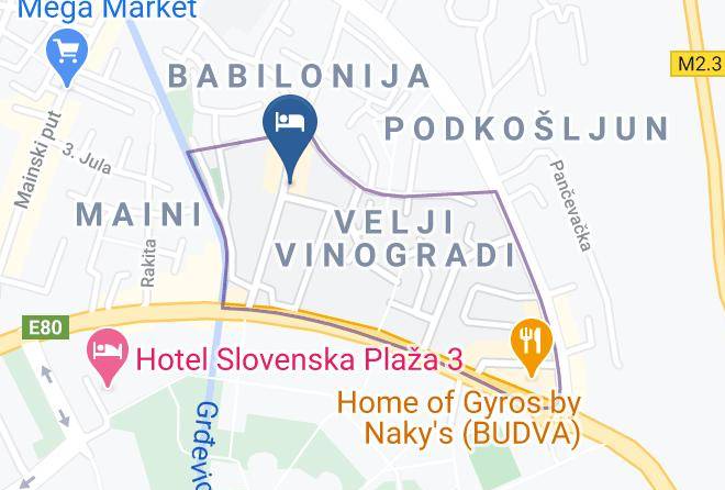 Budva - Garni Hotel Mena Maps