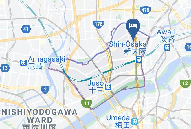 Osaka City Yodogawa Ward - Gasthaus 44 Higashimikuni Maps