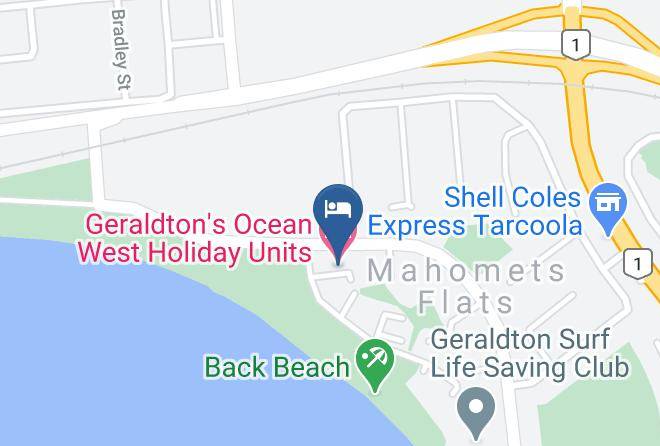 Geraldton's Ocean West Holiday Units Map - Western Australia - Greater Geraldton