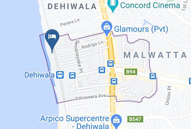 Colombo - Gihans' Beach View Resort Maps