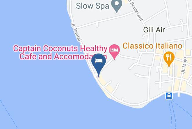 North Lombok Regency - Gili Lumbung Bungalows And Bar Maps