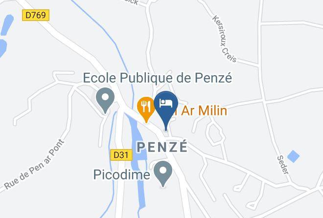 Finistere - Gite D'etape Ti Penzez Maps