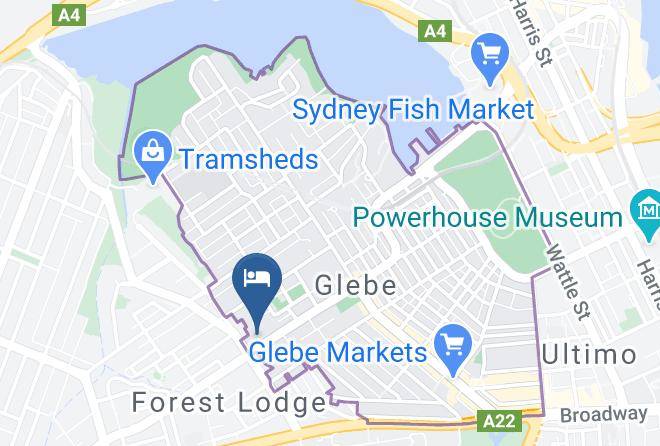Glebe Private Hotel Map
