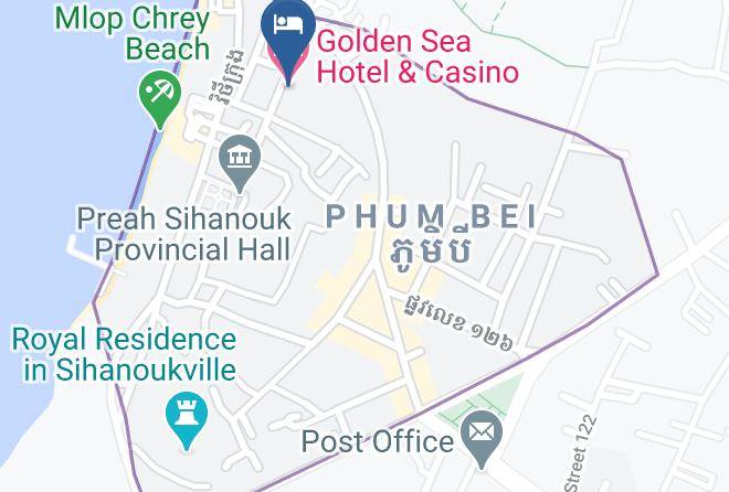 Preah Sihaknuk Town - Golden Sea Hotel & Casino Maps