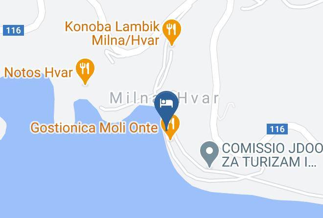 Hvar - Gostiona Kod Barba Bozjeg Maps