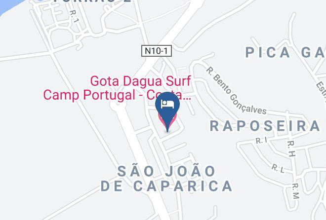 Gota Dagua Surf Camp Portugal Costa Da Caparica Lisbon Karte - Setubal - Almada