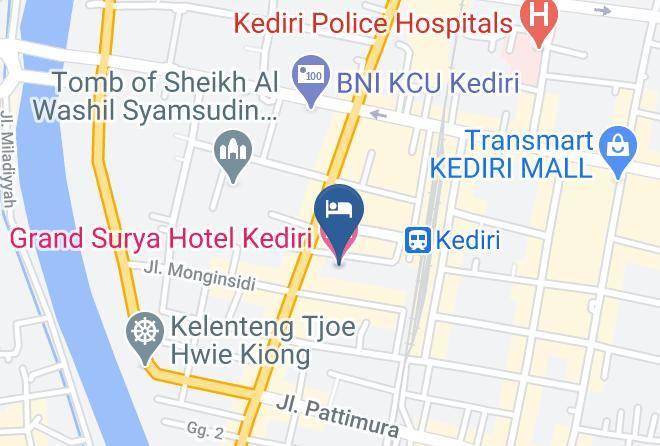 Kota Kediri - Grand Surya Hotel Kediri Maps