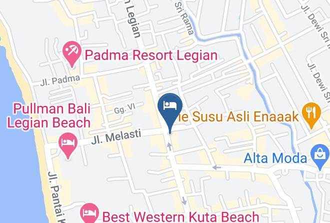 Badung Regency - Grandmas Plus Hotel Legian Maps