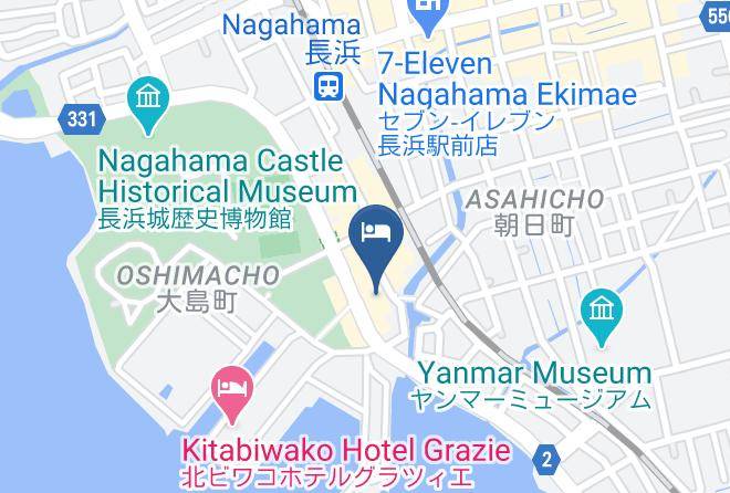 Nagahama City - Green Hotel Yes Nagahama Minatokan Maps