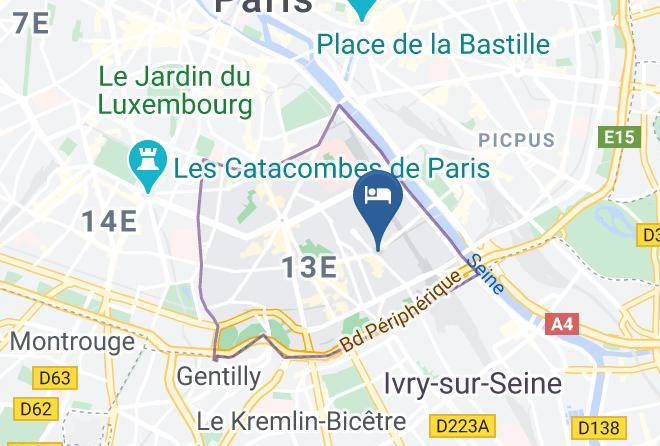 Green Hotels Paris 13 Map