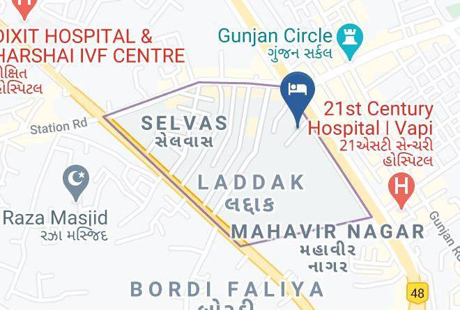 Vapi - Green View Hotel & Utsav Restaurant Maps