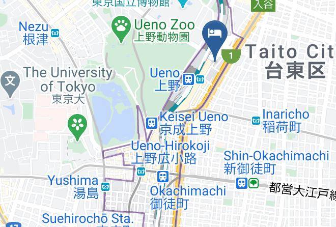 Taito Ward - Grids Tokyo Ueno Hotel & Hostel Maps