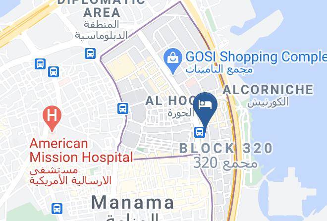 Manama - Gulf Diwaniya Baisan International Hotel Maps