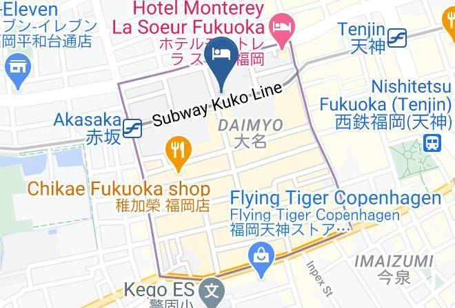 Fukuoka City Chuo Ward - Hakata Green Hotel Tenjin Maps