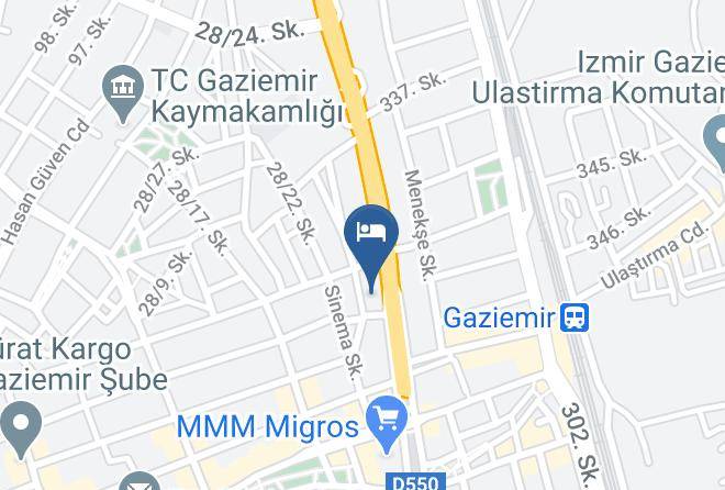 Gaziemir - Hakcan Otel & Western Union Maps