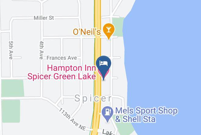 Hampton Inn Spicer Green Lake Map