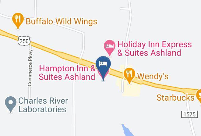 Hampton Inn & Suites Ashland Map