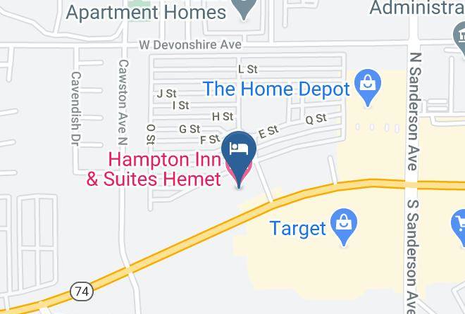 Hampton Inn & Suites Hemet Map