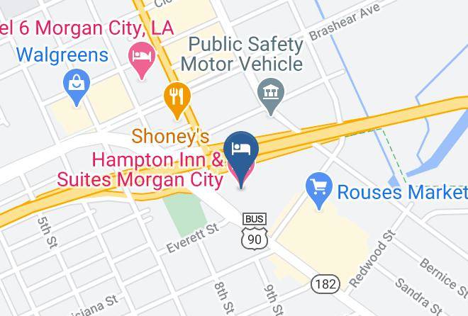 Hampton Inn & Suites Morgan City Map