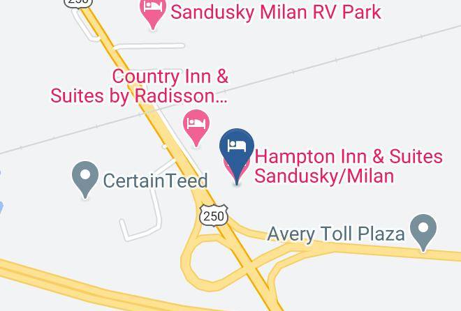 Hampton Inn & Suites Sandusky Milan Map