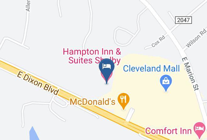 Hampton Inn & Suites Shelby Map