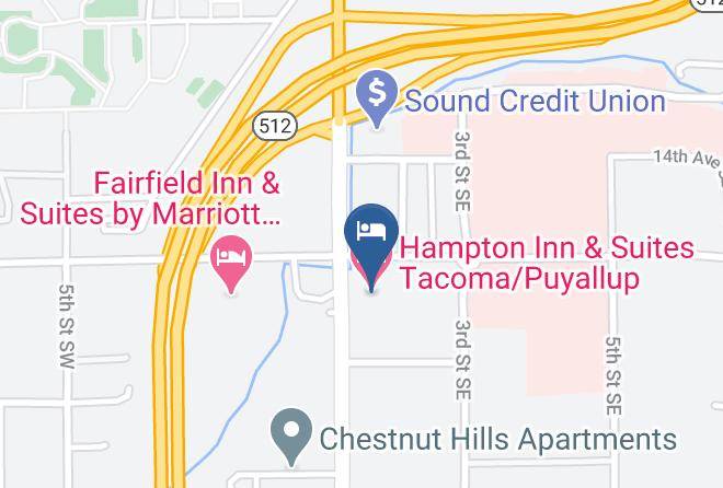 Hampton Inn & Suites Tacoma Puyallup Harita - Washington - Pierce