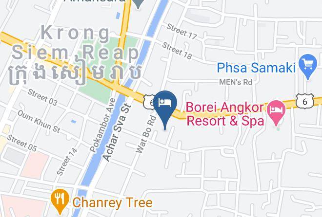 Happy Angkor Guesthouse Karte - Siem Reap - Siem Reab Town