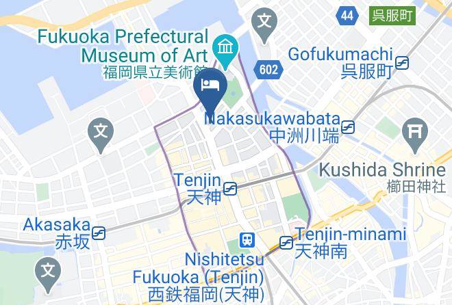 Fukuoka City Chuo Ward - Hatago Tenjin Maps