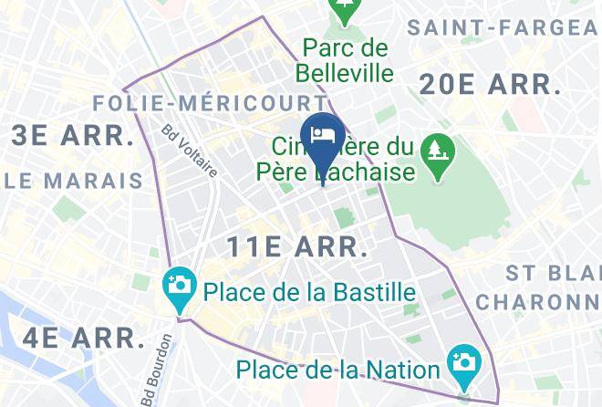Paris - Hipotel Paris Pere Lachaise Republique Maps