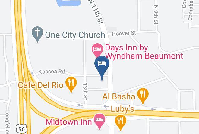 Holiday Inn Beaumont East Medical Ctr Area Map