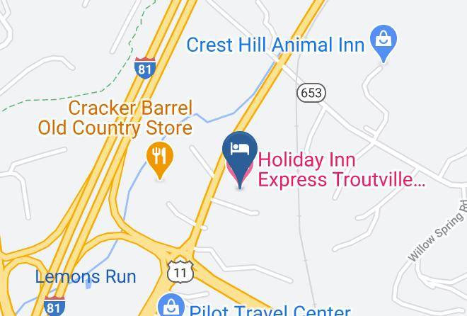 Holiday Inn Express Troutville Roanoke North Map