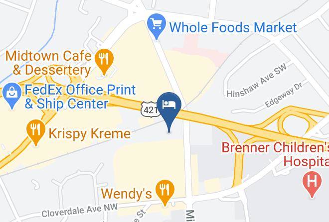Holiday Inn Express Winston Salem Downtown West Map